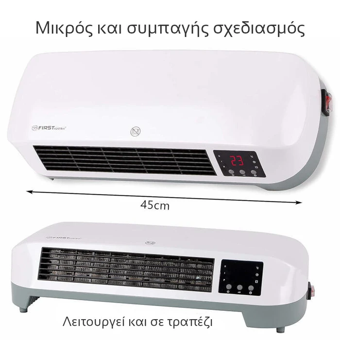 Αερόθερμο First Austria Fa-5571-3 Κεραμικό Τοίχου Με Θερμοστάτη, Χρονοδιακόπτη Και Τηλεχειριστήριο 2000 W
