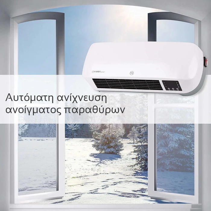 Αερόθερμο First Austria Fa-5571-3 Κεραμικό Τοίχου Με Θερμοστάτη, Χρονοδιακόπτη Και Τηλεχειριστήριο 2000 W