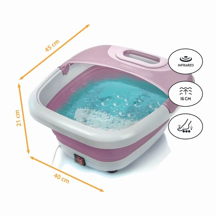 Υδρομασάζ Ποδιών First Austria FA-8116-2-PI Ροζ αναδιπλούμενο με θέρμανση φυσαλίδες και υπέρυθρες  450W