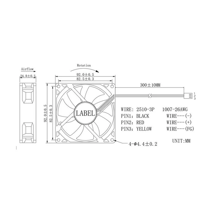 GEMBIRD FANCASE2 90mm ανεμιστήρας κουτιού PC (Ball Bearing) — χωρίς LED, 3‑Pin