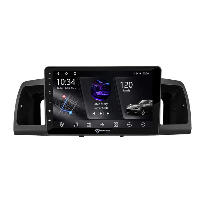 VenCore 3236-10005-0254B - Οθόνη Multimedia Android 15 9" PX5S Octa-Core 2GB/32GB IPS με Πρόσοψη, CarPlay, Android Auto και Υποστήριξη Κάμερας 360° για Toyota Corolla 2002-2006 – Μαύρη