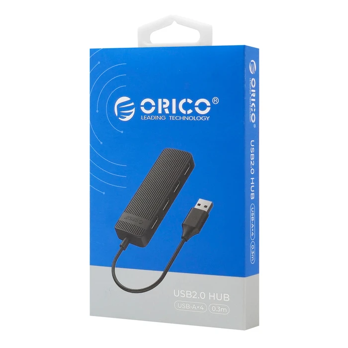 USB Hub Orico Fl02, 4X Θυρών, USB 2.0, 480Mbps, Μαύρο