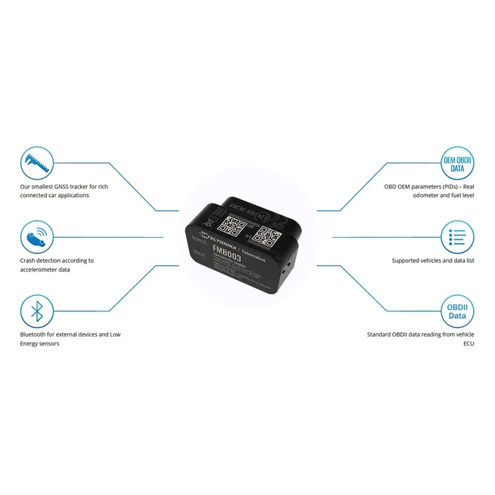GPS Tracker Teltonika Αυτοκινήτου FMB00377NJ01, GSM/GPRS/GNSS, Bluetooth