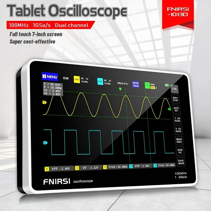Fnirsi FNR-1013D Παλμογράφος Χειρός 100MHz με 2 Αναλογικά Κανάλια και 7" Οθόνη