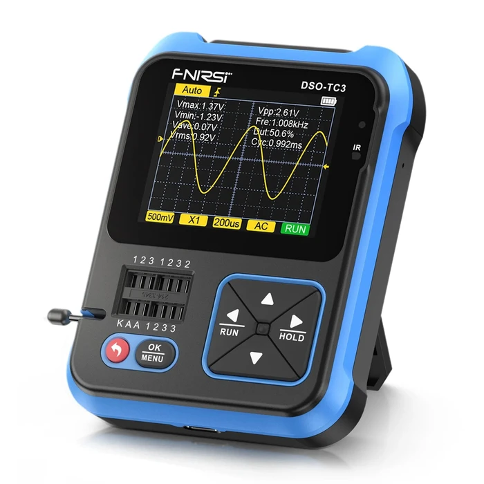 Παλμογράφος Fnirsi 3 σε 1 Signal Generator/Transistor Tester Dso-Tc3, Επαναφορτιζόμενος