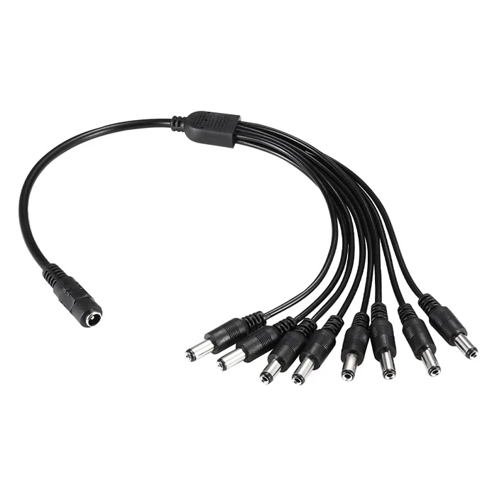 Αξεσουάρ CCTV Folksafe Splitter Dc1F8M, 1 Θηλυκό σε 8 Αρσενικά, 5.5X2.1mm, 4τμχ