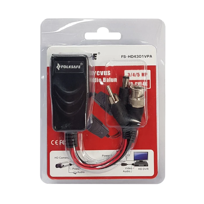 Αξεσουάρ CCTV Folksafe Video & Power Balun Transmitter Fs-Hd4301Vpa, 4K, Audio, Rj45