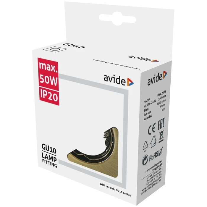 Χωνευτό Σποτ Avide GU10 Πλαίσιο Τετράγωνο Χαλκός