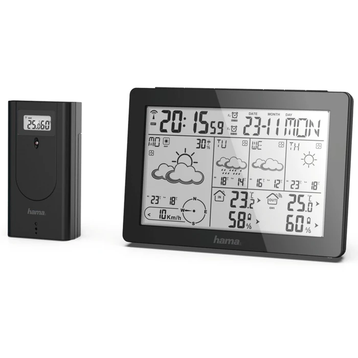 Μετεωρολογικός Σταθμός Hama Meteotime Black Battery