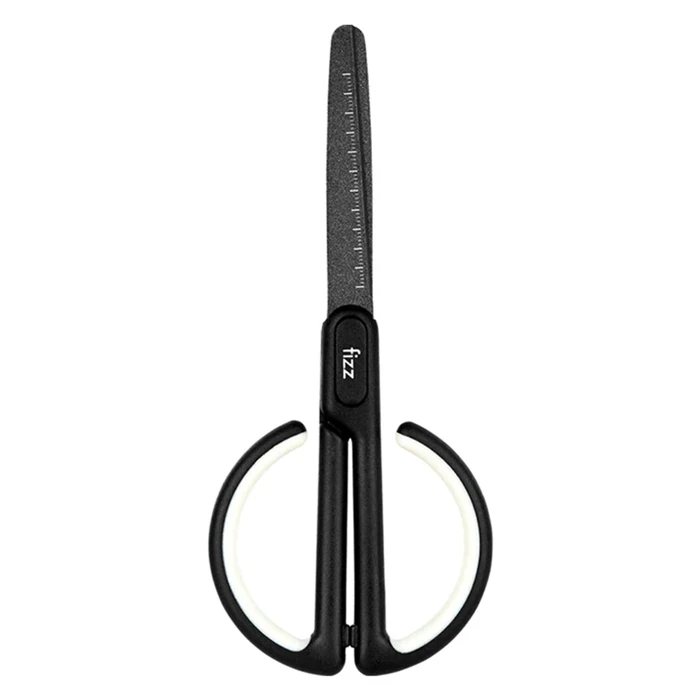 Ψαλίδι Fz212003-W Fizz Με Χάρακα Μεταλλική Λεπίδα 17cm Μαύρο-Λευκό