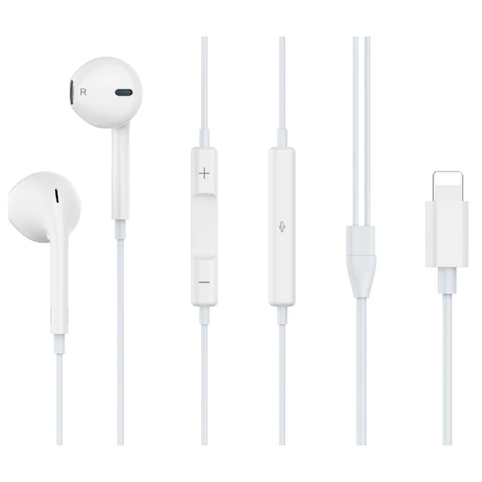 Handsfree Ακουστικά Celebrat με μικρόφωνο G17, Lightning, 1.2m, λευκά