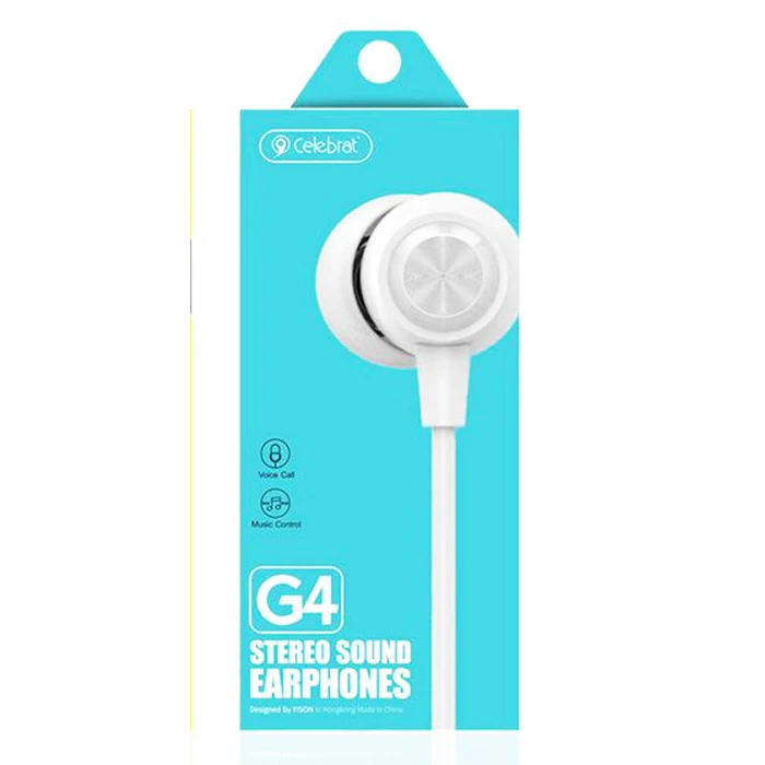 Handsfree Ακουστικά Celebra G4 με μικρόφωνο, 10mm, 1.2m, λευκό