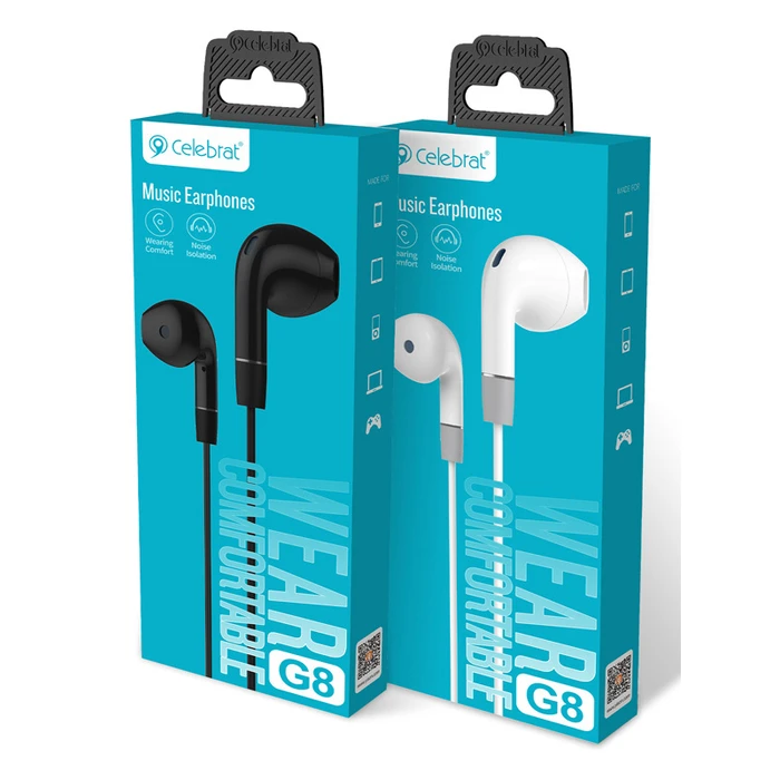 Handsfree Ακουστικά Celebrat με μικρόφωνο G8, 3.5mm, 1.2m, μαύρα