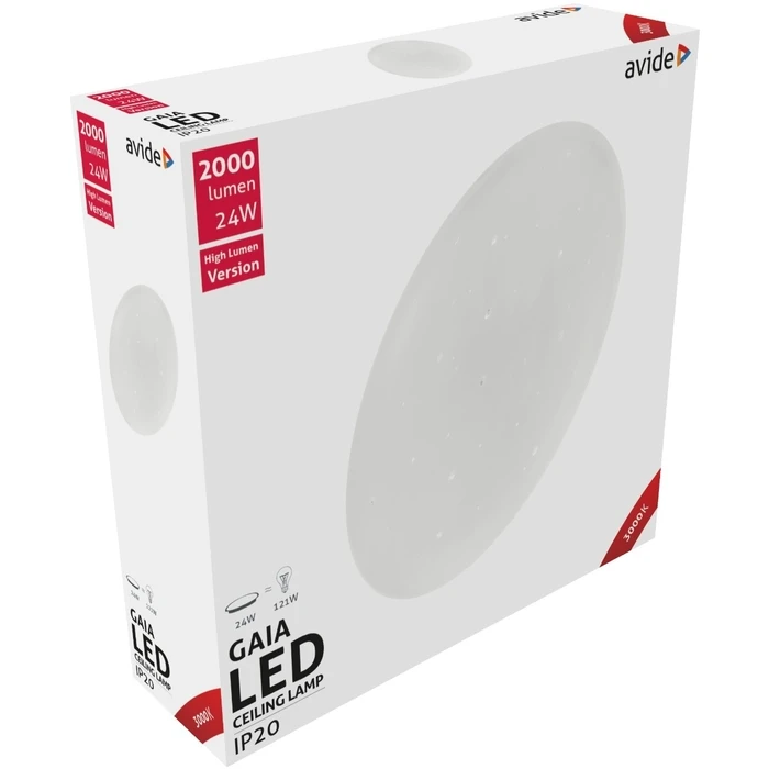 Πλαφονιέρα Οροφής Avide LED Μοντέρνα Gaia 24W 380*105.0mm Θερμό 3000K