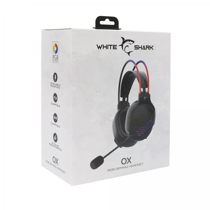 Gaming Headset White Shark RGB OX USB / 2x3.5mm
