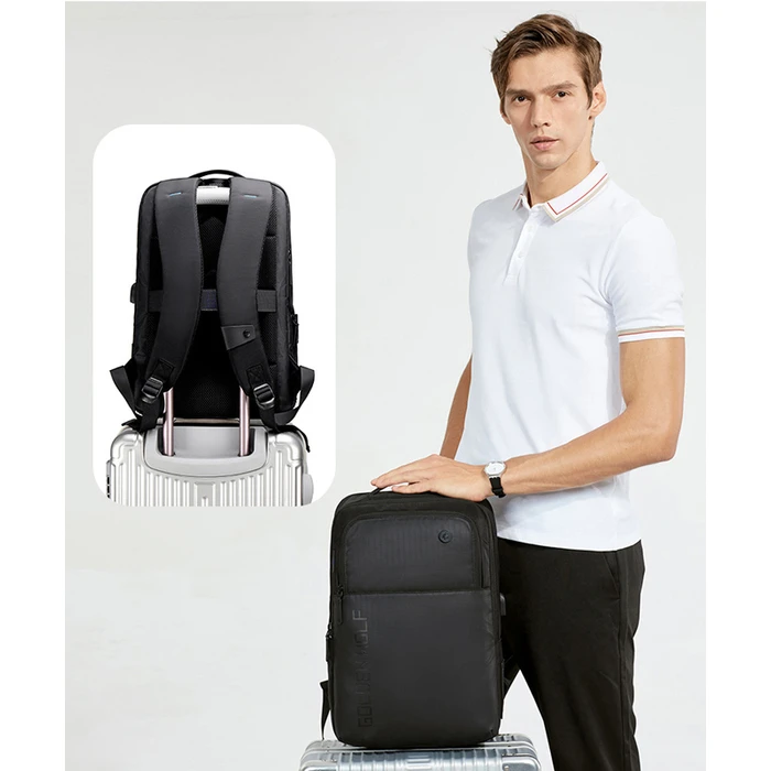 Τσάντα Πλάτης Golden Wolf Gb00399 Με Θήκη Laptop 15.6" 20l Μαύρη