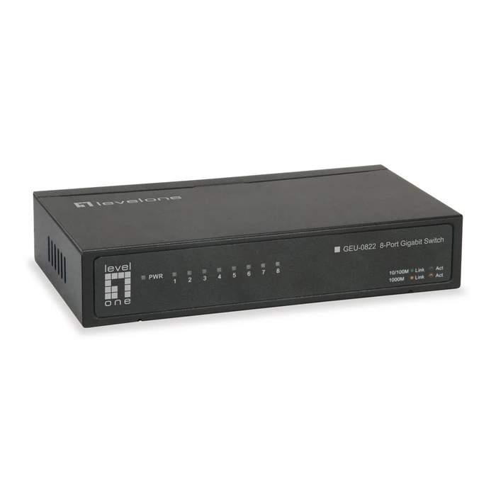 Network Switch LevelOne GbE GEU-0822, 8-port 10/100/1000Mbps, MAC 4K, Ver. 2.0