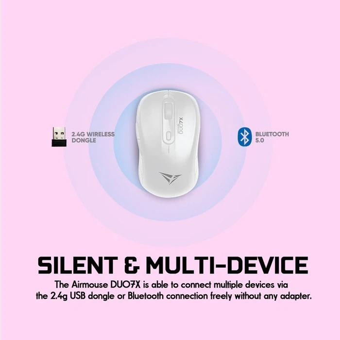 Ποντίκι Ασύρματο Alcatroz SILENT AIRDUO 7X Wireless/BT WHITE