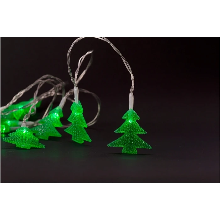 Χριστουγεννιάτικα Λαμπάκια Entac Εσωτερικά PVC Πράσινα Δέντρα 10 LED 1,65μ (2xAA Δεν περιλαμβ.)
