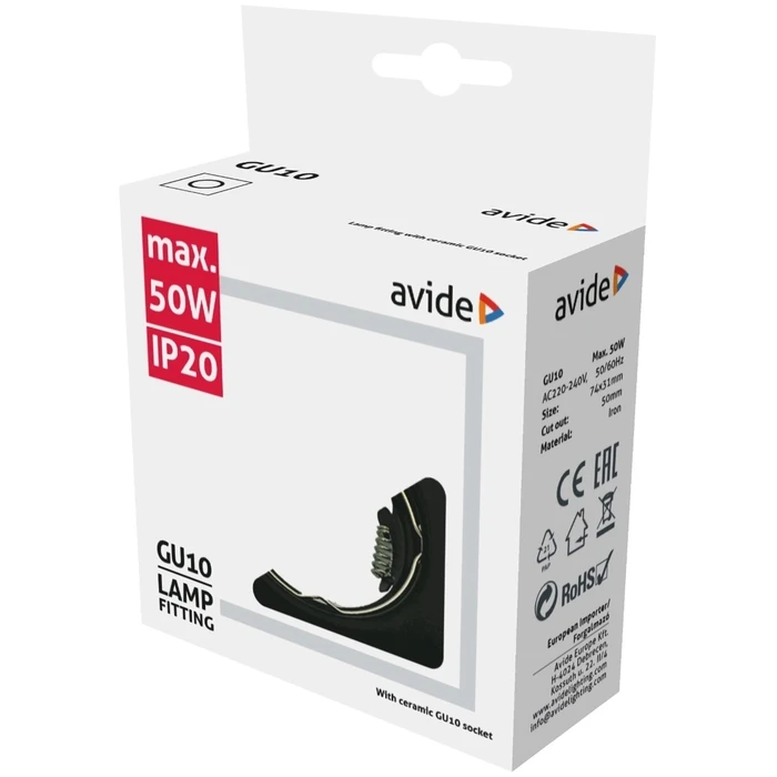 Χωνευτό Σποτ Avide GU10 Πλαίσιο Τετράγωνο Ανθρακί