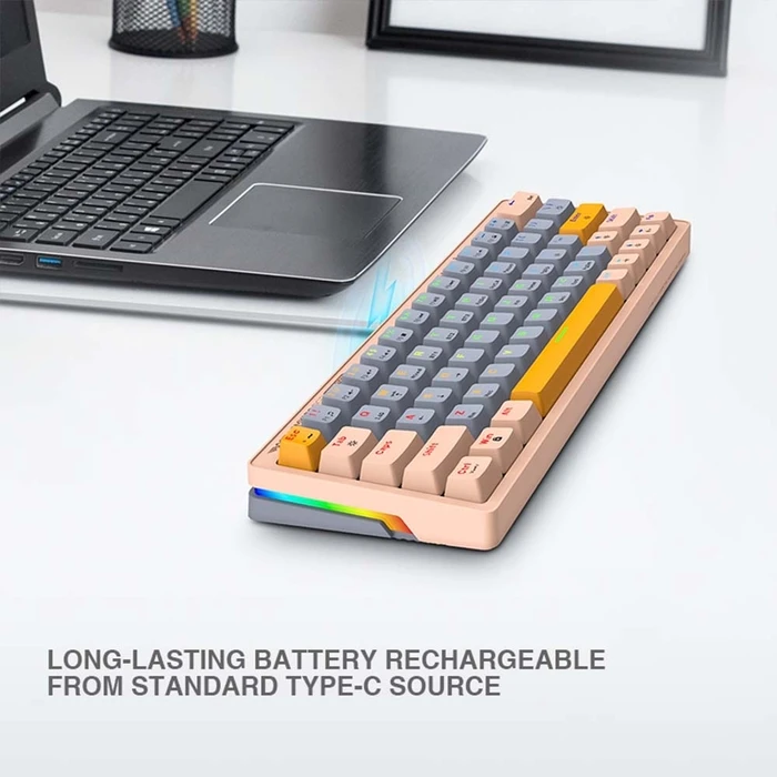 Gaming Πληκτρολόγιο Armaggeddon Trimode Mech Rgb Linear 63keys Gmk-100 Autumn