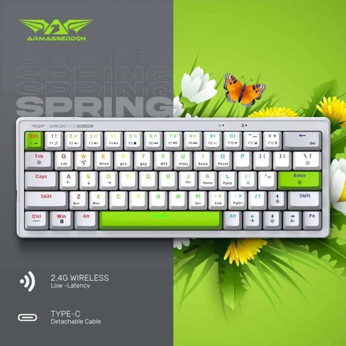 Gaming Πληκτρολόγιο Armaggeddon Trimode Mech Rgb Linear 63keys Gmk-100 Spring