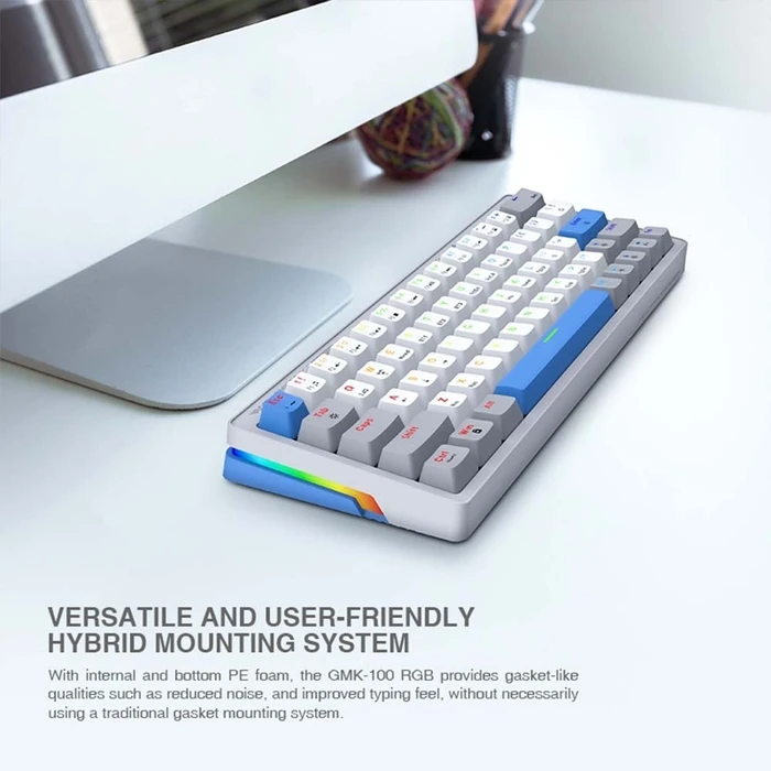 Gaming Πληκτρολόγιο Armaggeddon Trimode Mech Rgb Linear 63Keys Gmk-100 Winter