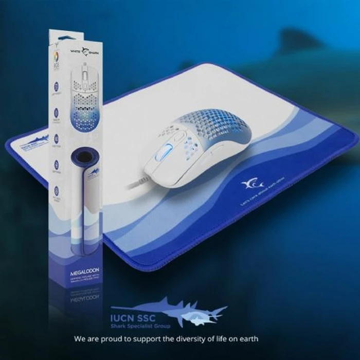 Ποντίκι Gaming Ενσύρματο White Shark 6D & PAD MEGALODON