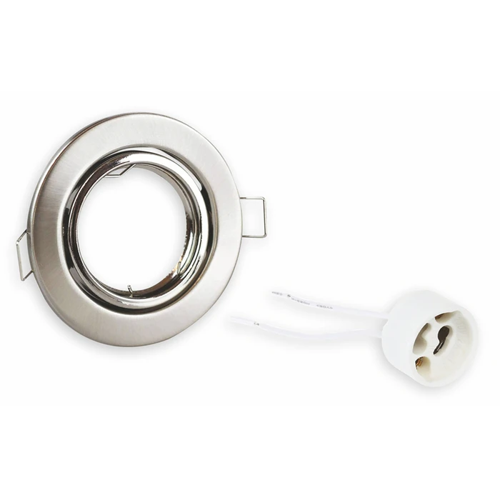 Σποτ Powertech μεταλλικό πλαίσιο & ντουί GU10-003, χωνευτό, 81x31.5mm