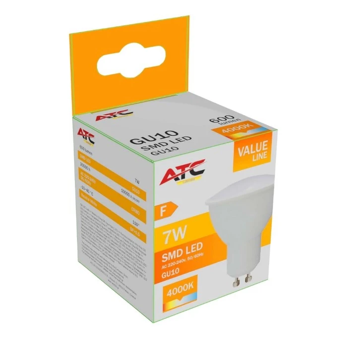 Atc Λαμπτήρας LED Spot GU10 230V 7W 600LM 110 4000K
