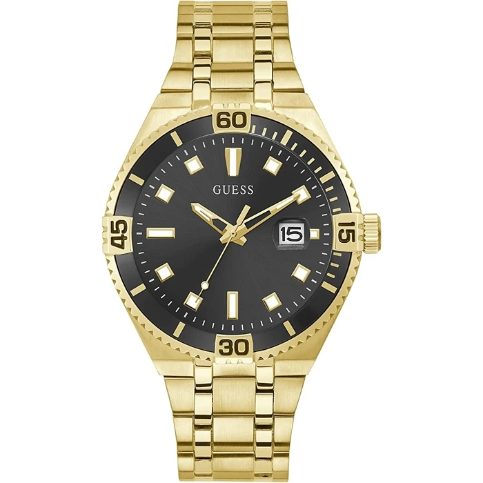 Ανδρικό Ρολόι Guess Gw0330G2 (45 mm) Μεταλλικό Μπρασελέ Χρυσό