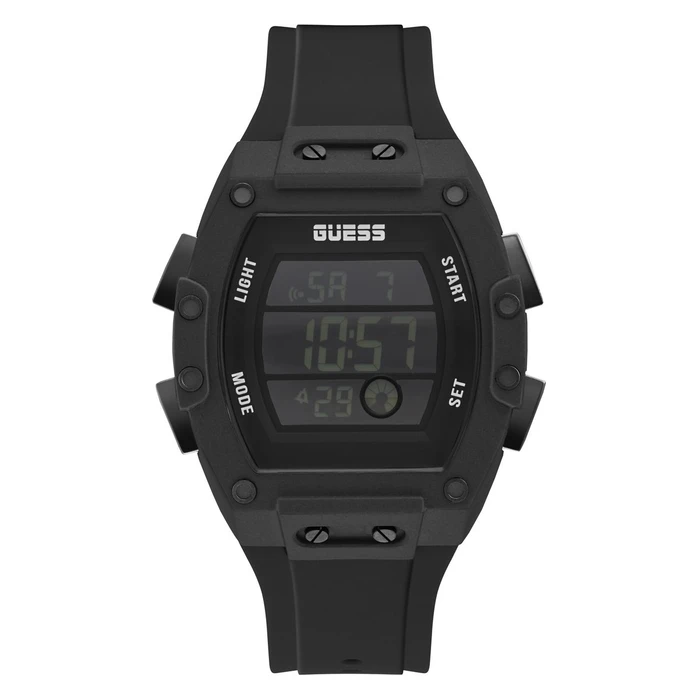Ανδρικό Ρολόι Guess Gw0340G4 (43mm) Καουτσούκ Λουράκι Μαύρο