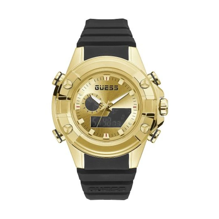 Ανδρικό Ρολόι Guess Gw0341G2 (48mm) Καουτσούκ Λουράκι Μαύρο