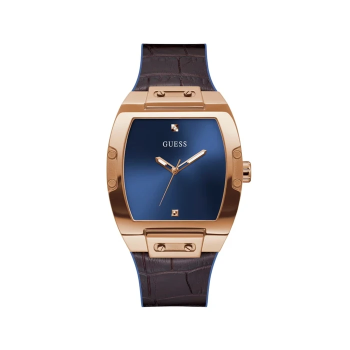 Ρολόι Guess Gw0386G2 (43mm) Καουτσούκ Λουράκι Καφέ