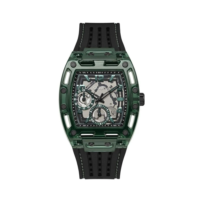 Ανδρικό Ρολόι Guess Gw0499G7 (42mm) Καουτσούκ Λουράκι Μαύρο