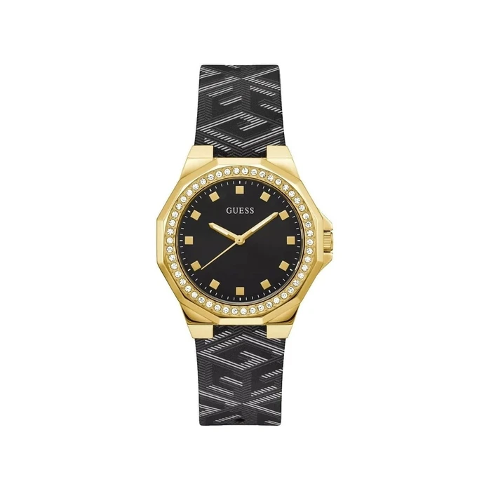 Ανδρικό Ρολόι Guess Gw0598L2 (38mm) Δερμάτινο Λουράκι Μαύρο