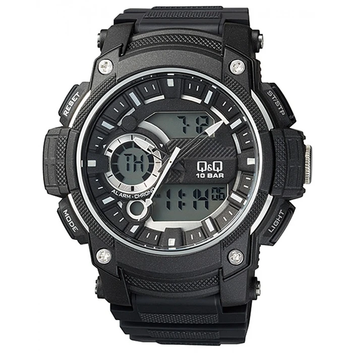 Q&Q Men's Analogue/Digital Quartz Watch 53mm Black Resin Strap GW90J001Y