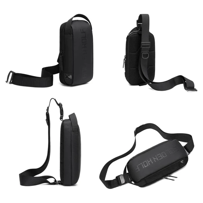 Wolf Τσάντα Μέσης Golden Gxb00131, Αδιάβροχη, Μαύρη