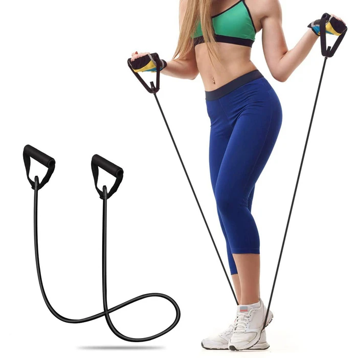 Λάστιχο γυμναστικής με χερούλια GYM-0005, Φ9, 1.2μ, μπλε