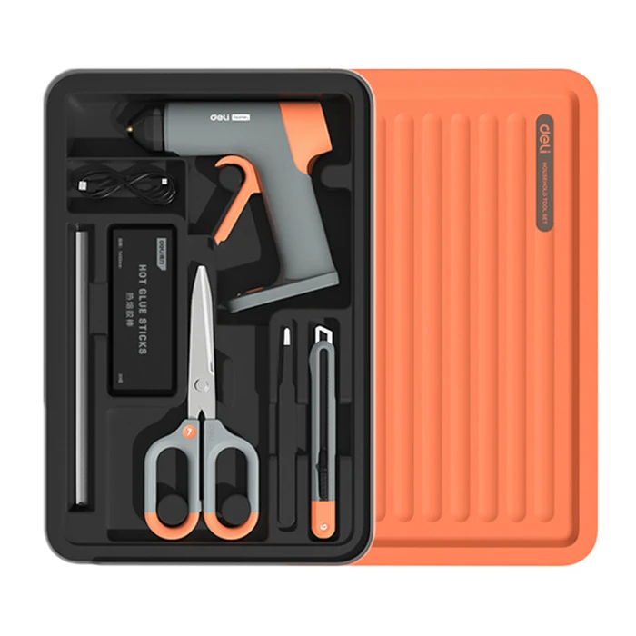 Σετ Εργαλείων Πιστόλι Θερμοκόλλησης Deli H1001-C, 7Τμχ