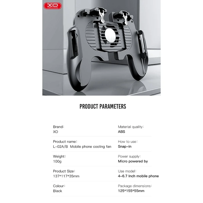 Gamepad XO-H6B Ασύρματο Με Ψύκτρα (με μπαταρία)