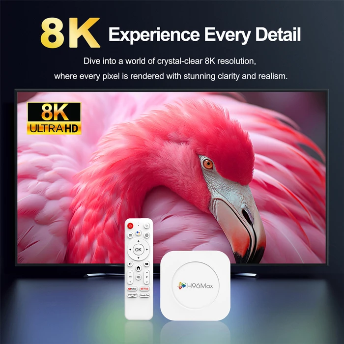 H96 MAX TV Box M1 Plus, 8K, 4/32GB, WiFi 6, Bluetooth, Android 14