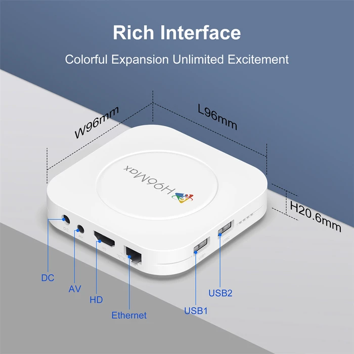 H96 MAX TV Box M1 Plus, 8K, 4/32GB, WiFi 6, Bluetooth, Android 14