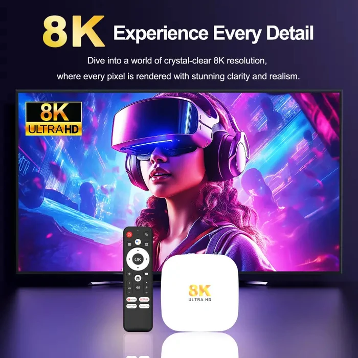 H96 MAX TV Box M2 Plus, 8K, 4GB RAM & 32GB ROM, WiFi 6, Bluetooth 5.4, Android 14