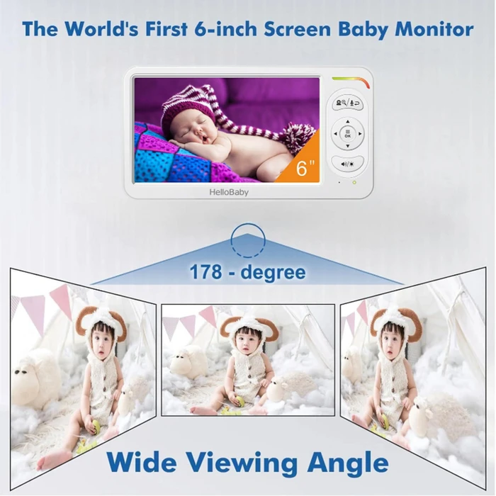 Ενδοεπικοινωνία Μωρού HelloBaby Hb6364 με Κάμερα & Οθόνη 6", 720P, Ptz