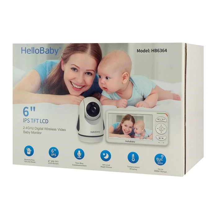 Ενδοεπικοινωνία Μωρού HelloBaby Hb6364 με Κάμερα & Οθόνη 6", 720P, Ptz