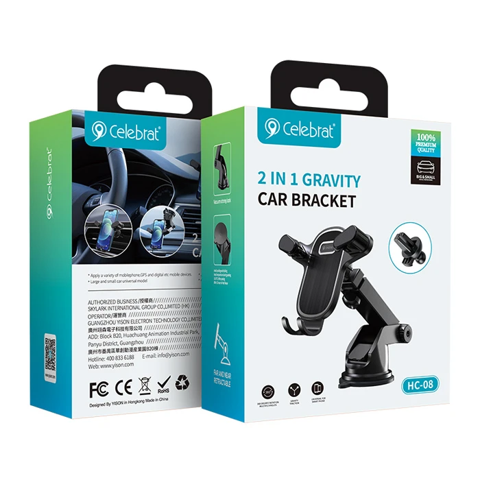 Βάση Smartphone Αυτοκινήτου Celebrat Hc-08, Ταμπλό & Αεραγωγών, Μαύρη