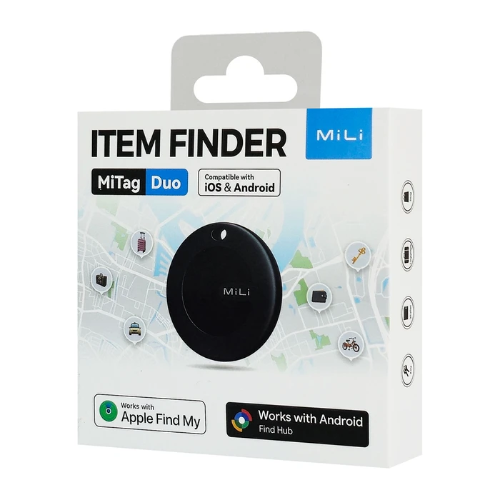 MiLi MiTag HD-P16 Apple Find My & Google Find Hub Μαύρο