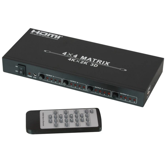 HDMI Switch Lindy 4K UHD 4x4, 4 In 4 Out,Matrix HDMI 1.4 up to 4K2K