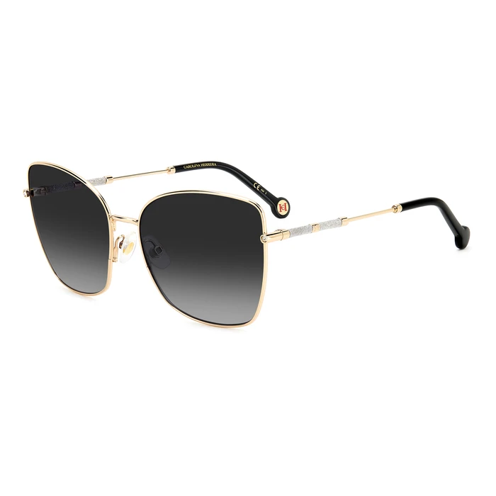 Carolina Herrera Women's Sunglasses HER0133S000 — Metal Gold-Tone Frame, Grey Lenses, 59/17/145 mm